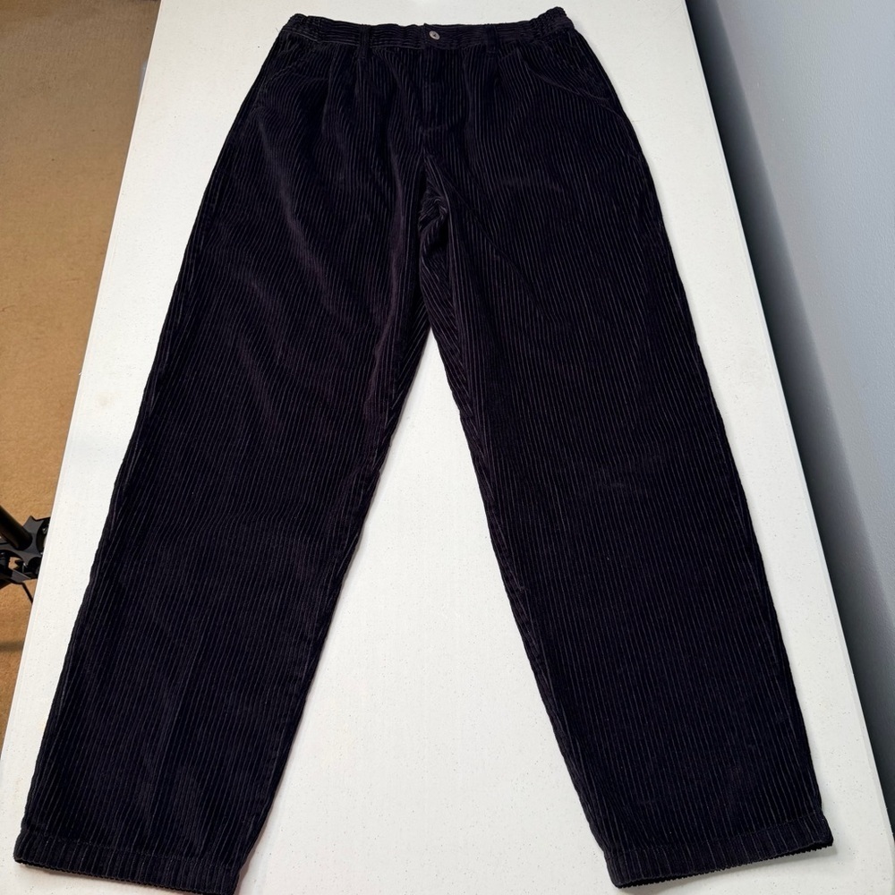 J. Peterman Black Corduroy Trousers